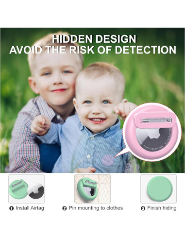 Soporte Oculto para AirTag de Apple - 4 Paquetes Silicona Niños