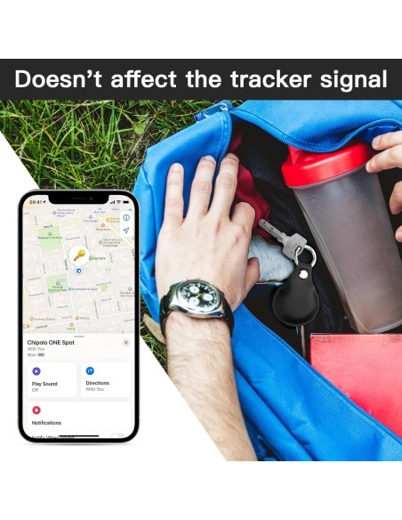 Funda Protectora Negra CaSZLUTION para Airtag y Chipolo
