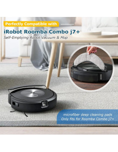 4 Almohadillas Reemplazo Microfibra Lacvik para iRobot j7+/j9+ 2