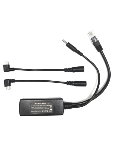 Divisor PoE 802.3af PoE Texas 5V 10W con MicroUSB