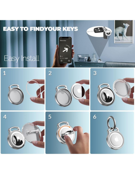 Soporte de llavero KOBKOD para AirTag - 2 Paquetes Verde/Púrpura Soporte de llavero KOBKOD para AirTag - 2 Paquetes Verde/Púrpura