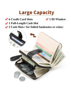 Cartera GAEKEAO Mujer Slim RFID Cuero Floral 11.5x9.5cm 2