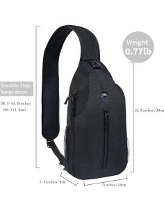 Mochila Bandolera Unisex Angel Wish Negra 18x9x38 cm 2