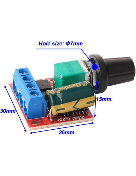 Controlador de Velocidad de Motor DC Mini Gebildet E297 5V-35V 5A