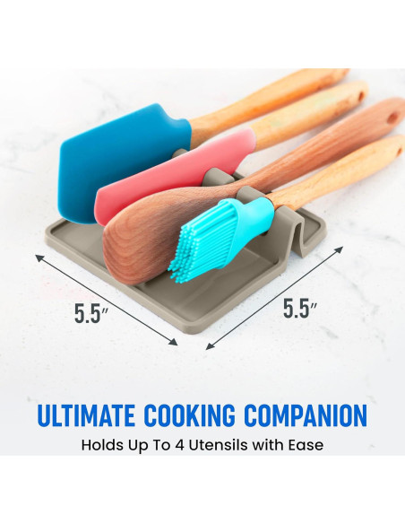 Soporte de Cuchara de Silicona Cooler Kitchen - 2 Paquetes Beige