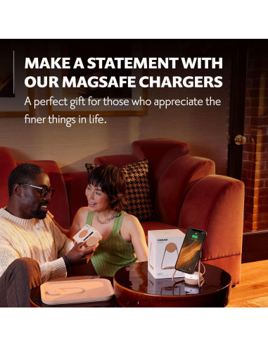 Cargador Inalámbrico Courant MAG:3 - Cuero Italiano Negro