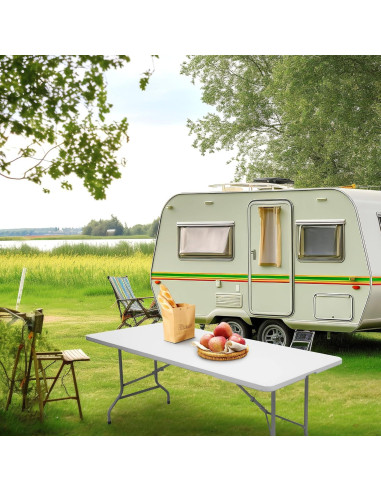 Mesa Plegable 1.83m Byliable Blanca para Interior y Exterior