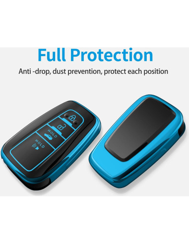 Funda de Llave Tukellen TPU Azul para Toyota 2020-2024
