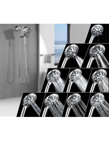 Cabezal de Ducha INAVAMZ 2 en 1 Alta Presión 10 Modos 7.5"