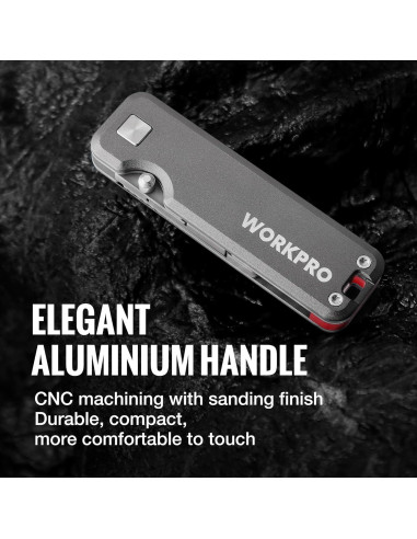 Cuchillo Utility WORKPRO de Titanio Plegable con 10 Cuchillas