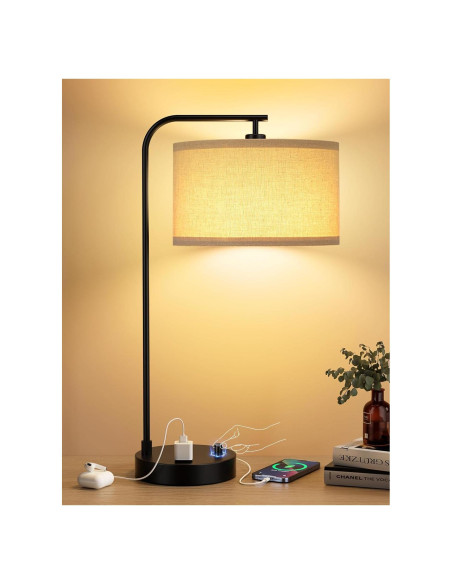 Lámpara de Mesa Regulable Innqoo con USB y Toma de Corriente