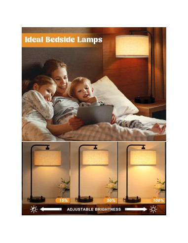 Lámpara de Mesa Regulable Innqoo con USB y Toma de Corriente