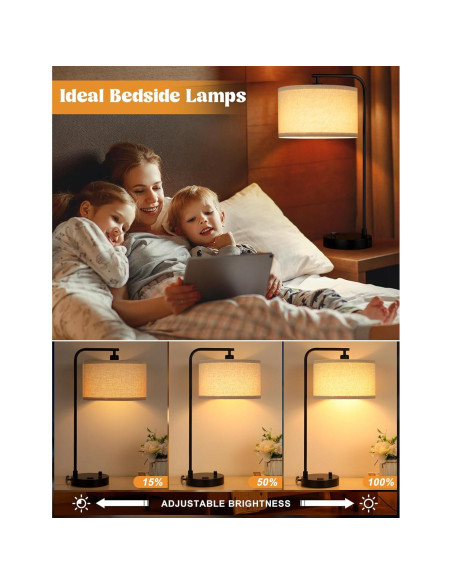 Lámpara de Mesa Regulable Innqoo con USB y Toma de Corriente