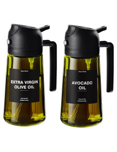 Dispensador de Aceite de Oliva CXINYI 470ml 2 en 1 con Etiquetas