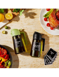 Dispensador de Aceite de Oliva CXINYI 470ml 2 en 1 con Etiquetas 2