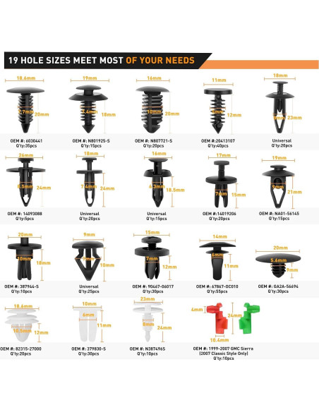 Juego de Clips de Retención GOOACC 425 Pcs + Extractor