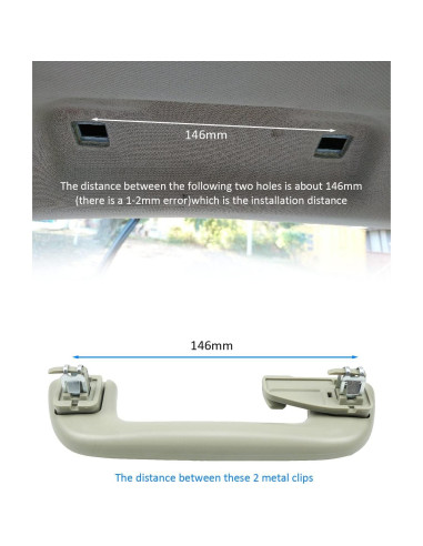 Mango de Tirón Interior YIGUCS para Techo Toyota Gris Beige