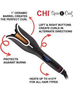 Rizador CHI Spin N Curl Negro 1 Cuenta - Ondas Perfectas 2