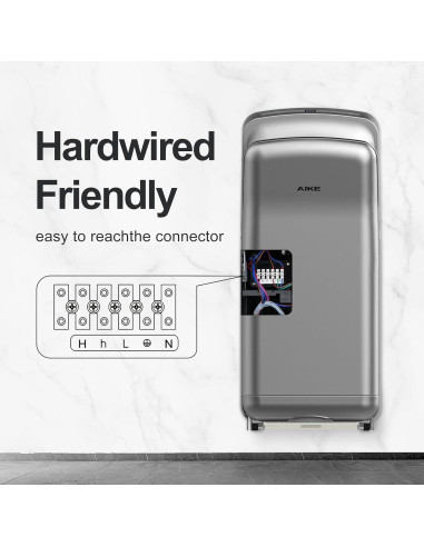 Secador de manos vertical AIKE AK2005H con filtro HEPA 1850W