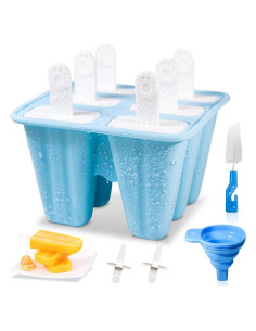 Moldes de Paletas de Silicona Meajore 6 Cavidades Azul BPA Libre