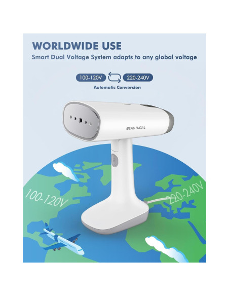 Vaporera de Viaje BEAUTURAL 1200W Doble Voltaje 140ml Vaporera de Viaje BEAUTURAL 1200W Doble Voltaje 140ml