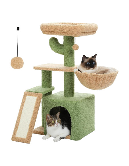 Árbol de Gato PETEPELA Cactus 81 cm con Rascador y Hamaca