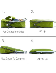 Juego de Cubos de Compresión Cipway 3pcs Verde Ultraligeros 2