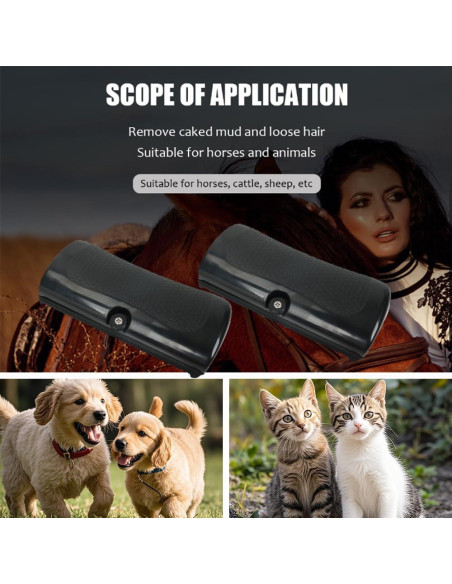 Cepillo Deshedding Rhykin para Mascotas - 2 Piezas, Negro