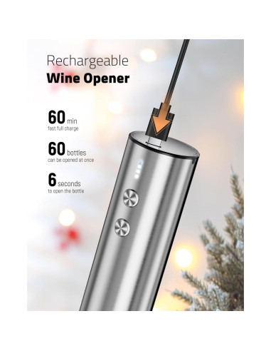 Juego de Sacacorchos Eléctrico Chunyee con Aerador y Tapón