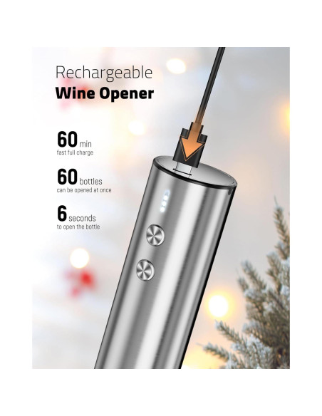 Juego de Sacacorchos Eléctrico Chunyee con Aerador y Tapón