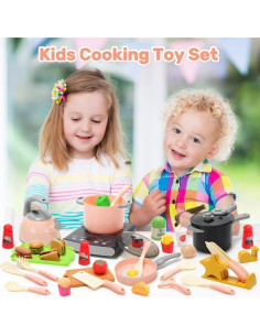 Juego de Cocina de Juguete Cute Stone 37 Piezas con Luz y Sonido 2