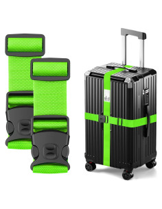 Correas de Equipaje BILIONE Ajustables 2 Piezas 2m Verde