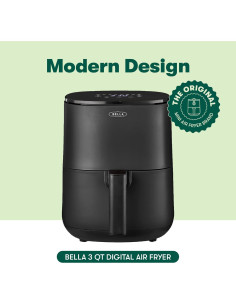 Freidora de Aire Digital BELLA 2.9QT 5 en 1 Táctil 1400W Negro 2