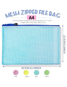 Bolsas de Malla con Cremallera LEOBRO 33.5x23.3 cm Set 4 pcs 2