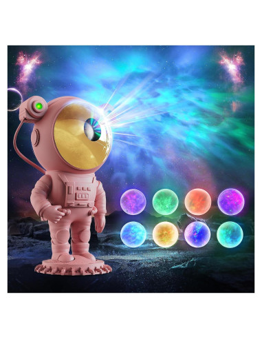 Proyector de Estrellas LPONGPOCUI Astronauta Rosa con Control Remoto