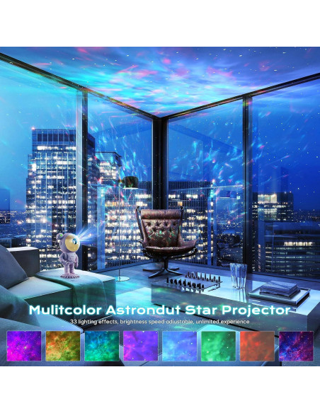 Proyector de Estrellas LPONGPOCUI Astronauta Rosa con Control Remoto