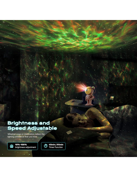 Proyector de Estrellas LPONGPOCUI Astronauta Rosa con Control Remoto