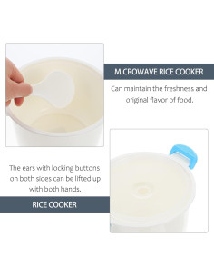 Cocinero de Arroz Mini Hemoton 18x18x15cm Plástico Azul 2