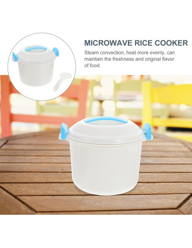 Cocinero de Arroz Mini Hemoton 18x18x15cm Plástico Azul