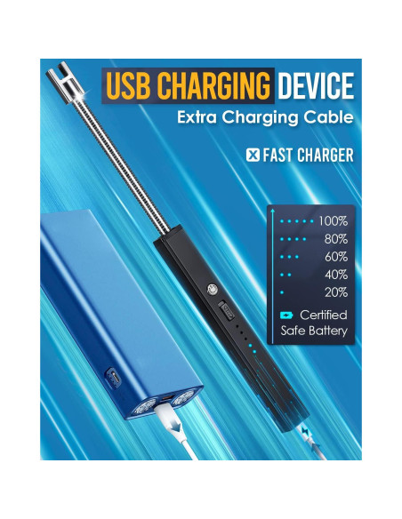 Encendedor Eléctrico Recargable CAREVER con Cuello Flexible
