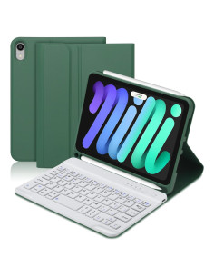 Funda de Teclado Boriyuan para iPad Mini 6 2021 - Verde Oscuro