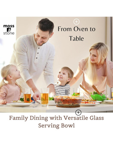 Juego de Platos de Cazuela de Vidrio Borosilicato Moss & Stone 3 Piezas