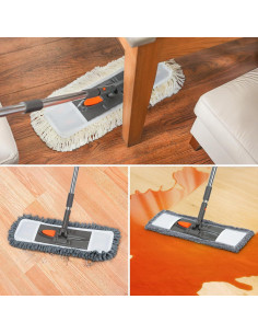 Mopa de Microfibra Ajimy con 3 Almohadillas Reutilizables 147 cm 2