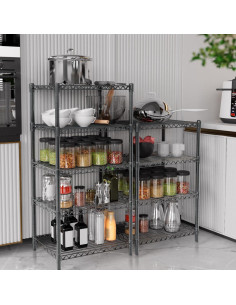 Estante de Almacenamiento AHEONLAR 3 Niveles Gris Ajustable 2