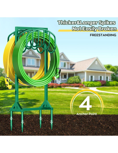 Soporte para Manguera de Jardín HOMIJIABRO 2x150 pies Metal Verde