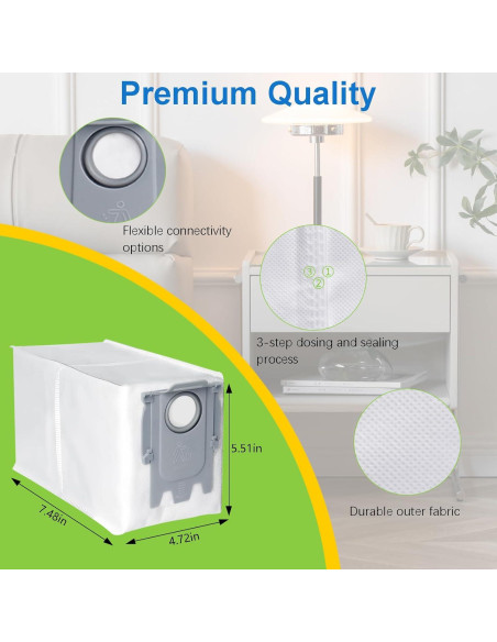 14 Bolsas Desechables para Roborock Q Revo 2.7L Bluearks