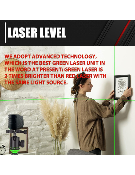 Nivel láser autorregulable C&T 30m línea cruzada verde