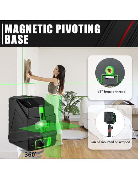 Nivel láser autorregulable C&T 30m línea cruzada verde