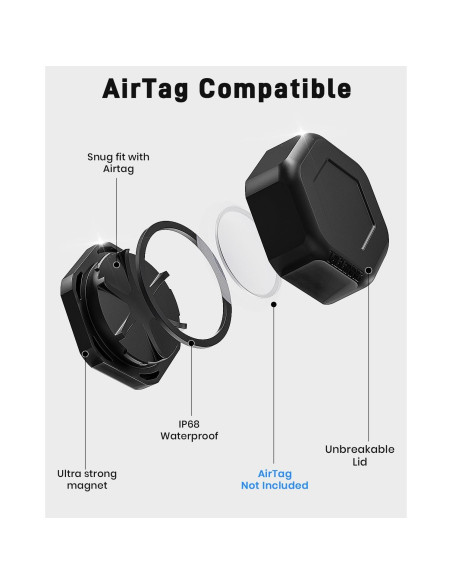 Paquete de 2 Fundas Magnéticas Tagginnc para AirTag - Impermeables y Resistentes
