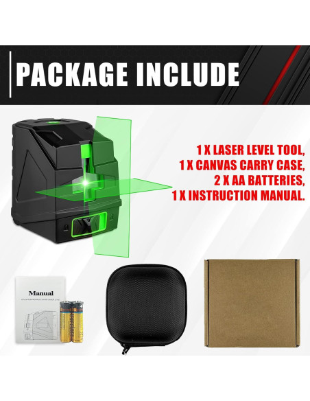 Nivel láser autorregulable C&T 30m línea cruzada verde